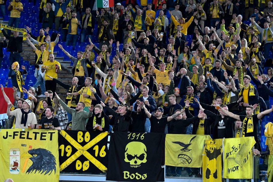 Glimt-fans feirer på Stadio Olimpico